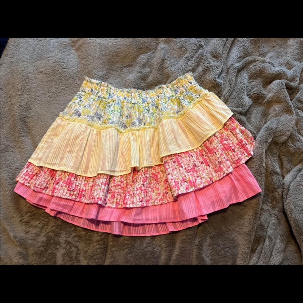 LoveShackFancy tiered mini skirt